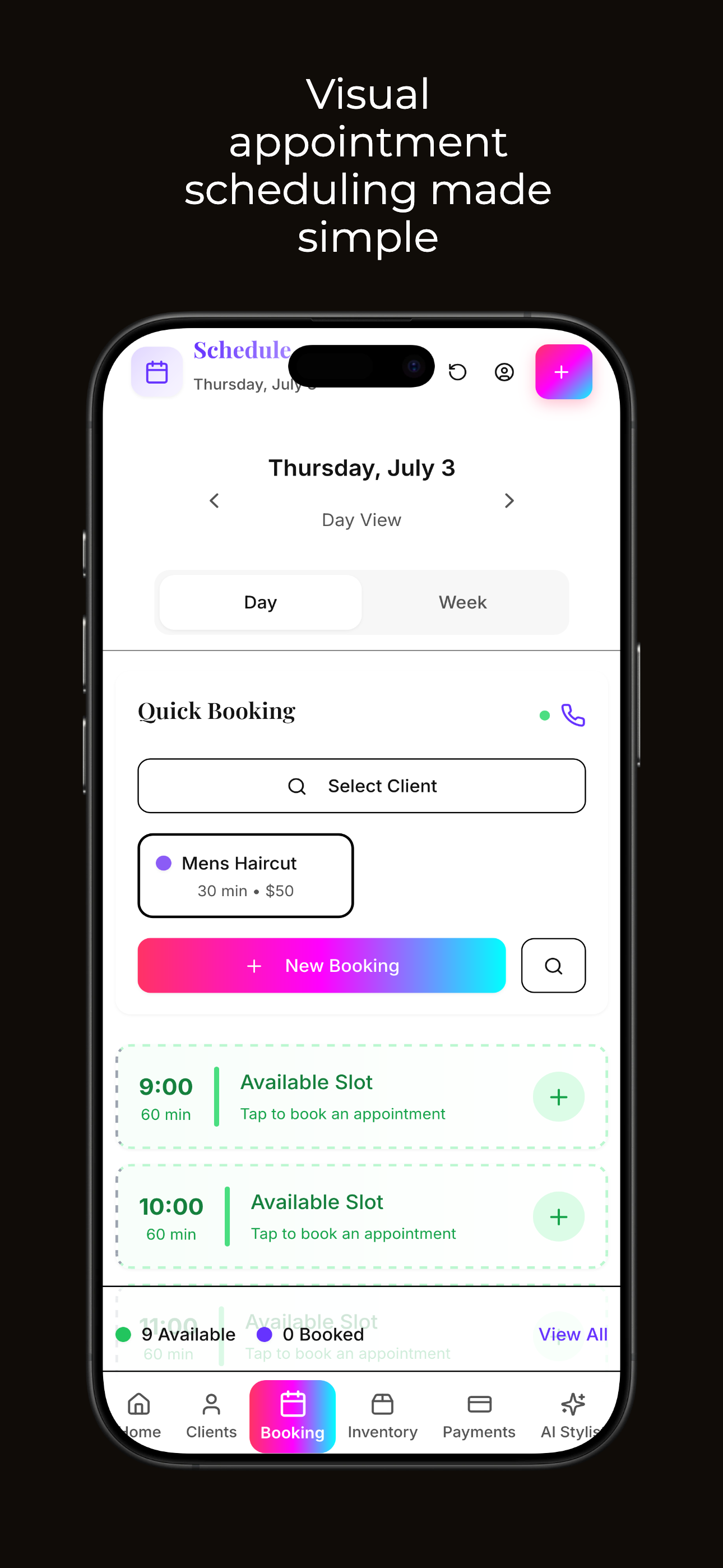 Scheduling & Booking